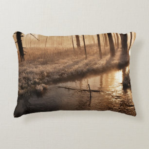 Frosty Yellowstone Morning Decorative Cushion