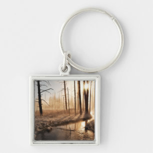 Frosty Yellowstone Morning Key Ring