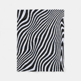 Frosty Zebra Stripes Fleece Blanket