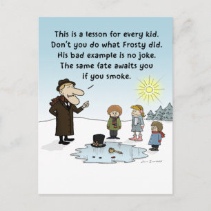Frosty's Bad Example - Funny Christmas Cartoon Holiday Postcard