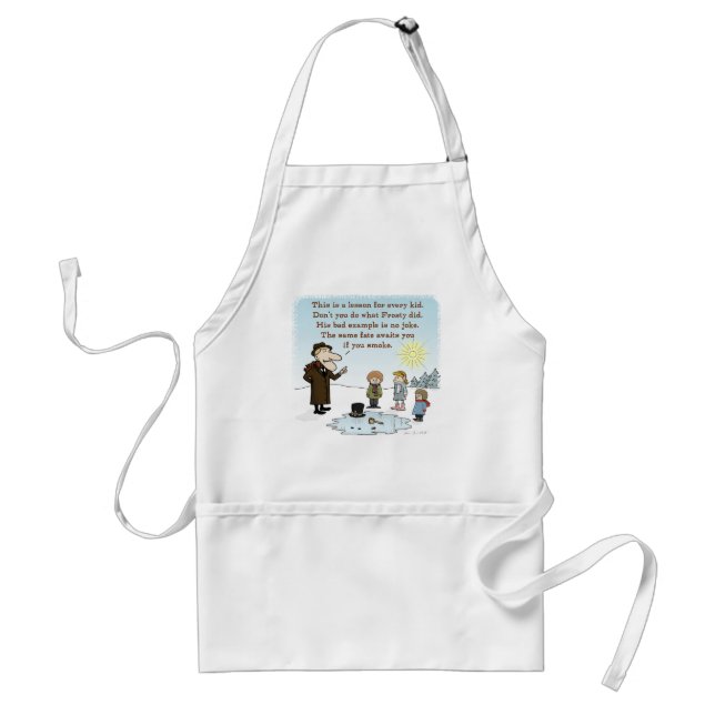Frosty's Bad Example - Funny Christmas Cartoon Standard Apron (Front)