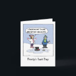 "Frosty's Last Day" Funny Christmas Cartoon | Xmas Holiday Card<br><div class="desc">Cartoon of Frosty the Snowman melted into a puddle in front of two kids. The girl is saying, “I TOLD you not to give him any hot chocolate!” A funny cartoon Christmas card for everyone on your list. Inside greeting: “warmest holiday wishes.” This text can be personalised with your own...</div>