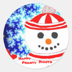 FROSTY'S NIGHT Snowman Design Stickers