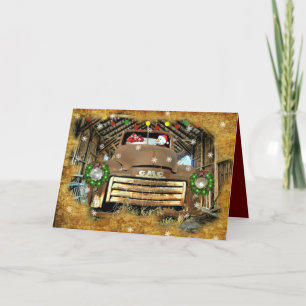 Frosty's Vintage GMC Truck Christmas Run Holiday Card