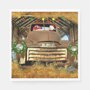 Frosty's Vintage GMC Truck Christmas Run Napkin