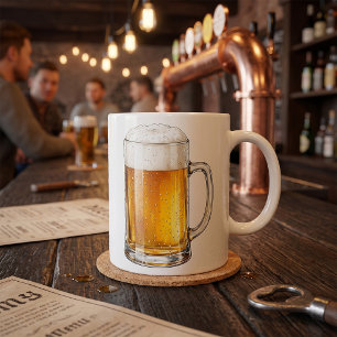 Frothy Cold Beer Mug Drinker