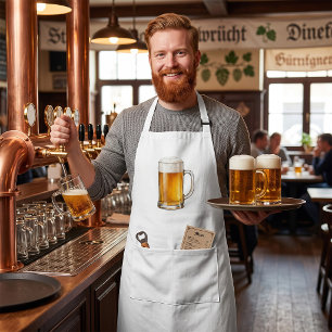 Frothy Cold Beer Mug Drinker Standard Apron