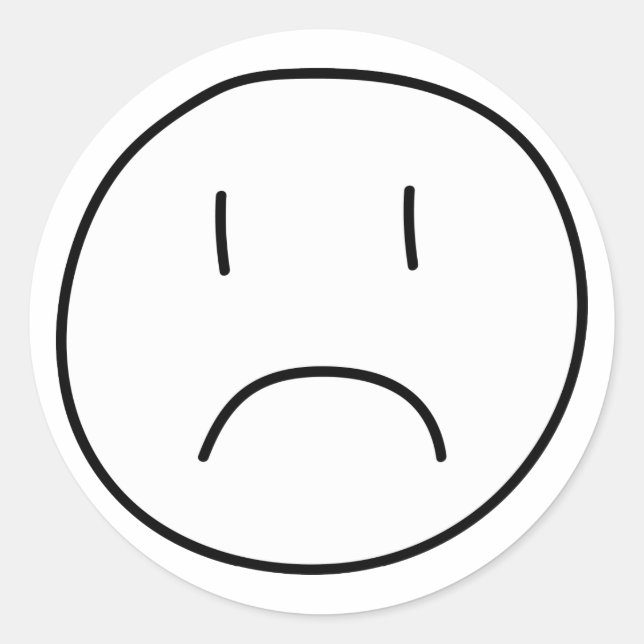 Frowning Classic Round Sticker (Front)