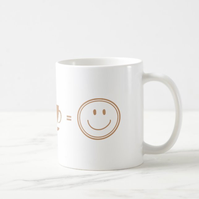 Frowning face + coffee = happy face  mug (Right)