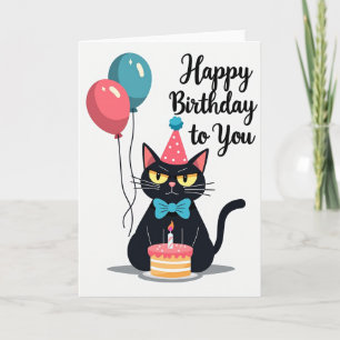 Frowning Feline Birthday Card