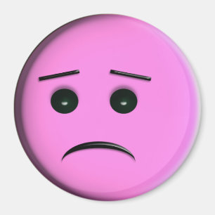 Frowny Face - Pink Magnet