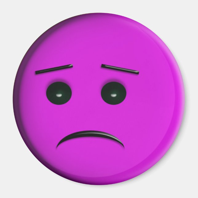 Frowny Face Purple Magnet (Front)