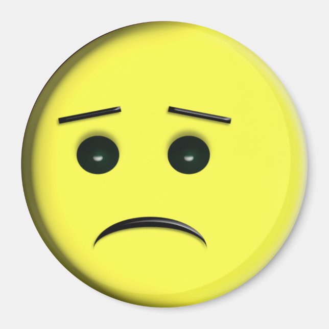 Frowny Face Yellow Magnet (Front)