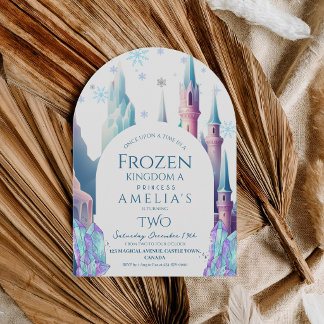 Frozen 2nd Birthday Cartoon Castle Invitation