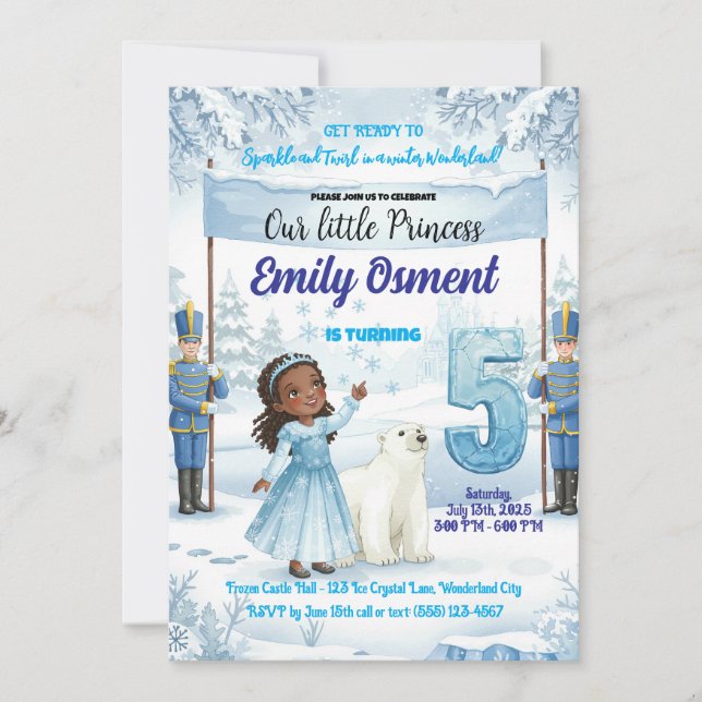 Frozen 5th Birthday Invitation (Front)
