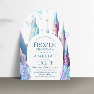 Frozen 8th Birthday Cartoon Castle Invitation