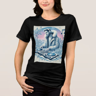 Frozen Beats: DJ in a Chill Wonderland Tri-Blend Shirt