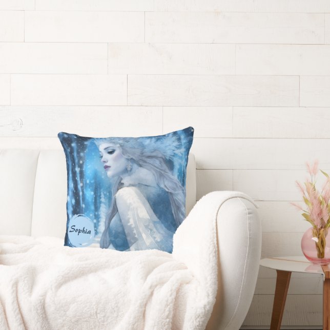 Frozen Beauty Snow Queen in Winter Wonderland Cushion (Couch)