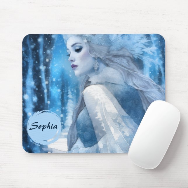 Frozen Beauty Snow Queen in Winter Wonderland Mouse Pad (With Mouse)