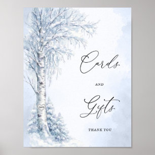 Frozen Birch Tree Cards & Gifts Sign