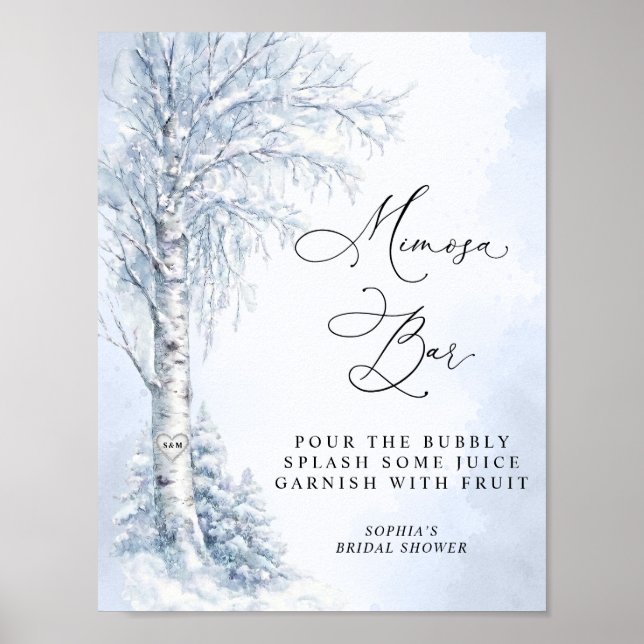 Frozen Birch Tree Mimosa Bar  Poster (Front)