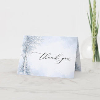 Frozen Birch Tree Wedding Folded Thank You Card
