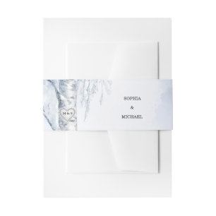Frozen Birch Tree Wedding Invitation Belly Band