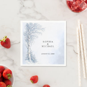 Frozen Birch Tree Wedding Napkins