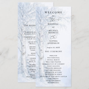 Frozen Birch Tree Wedding Program Programme