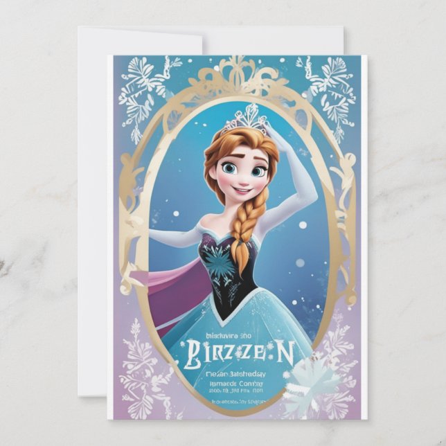 frozen birthday  invitation (Front)