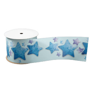 frozen blue and purple stars ribbon satin ribbon