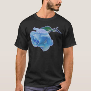 Frozen Blue Snow Covered Rose T-Shirt