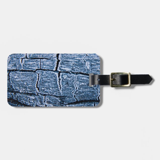 Frozen burnt wood luggage tag (Front Horizontal)