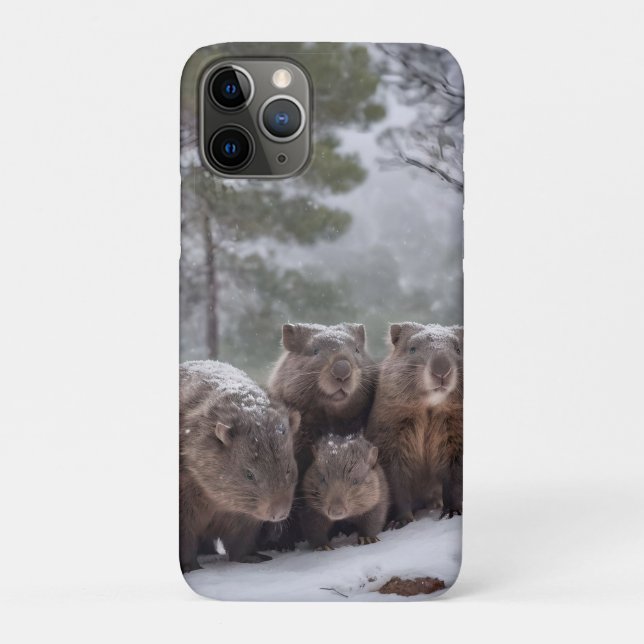 Frozen Burrow: Australian Wombat Family Case-Mate iPhone Case (Back)