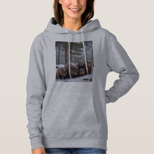 Frozen Burrow: Australian Wombat Family Hoodie