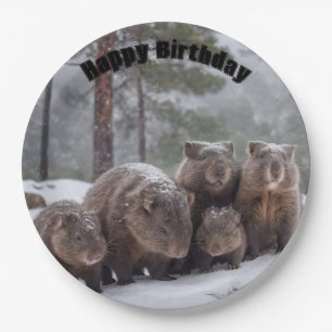 Frozen Burrow: Australian Wombat Family, Paper Plate