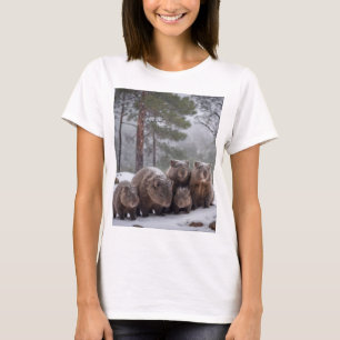Frozen Burrow: Australian Wombat Family T-Shirt