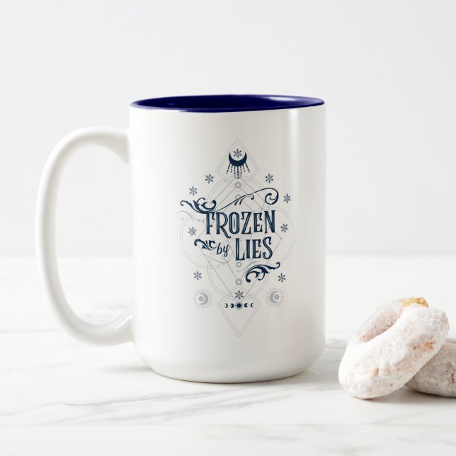 Frozen by Lies (Sleigh Riders book One) Two-Tone Coffee Mug (With Donut)