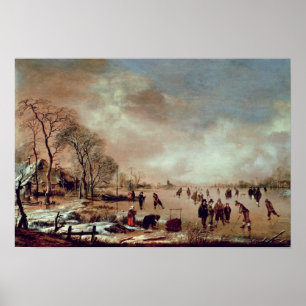 Frozen Canal Scene Poster