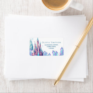 Frozen Cartoon Castle 1st Birthday Party Label