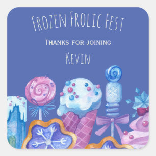 Frozen Delights Party Square Sticker