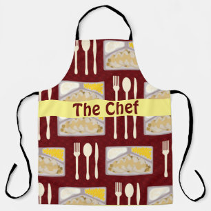 Frozen Dinners Fun Kitschy Epic Meal Pattern  Apron