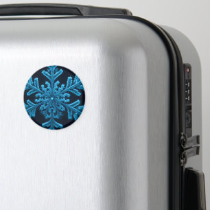Frozen Elegance: Intricate Blue Snowflake Design Magnet