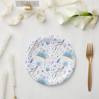 Frozen Fairy Tale Ice Princess Crowns Birthday Paper Plate