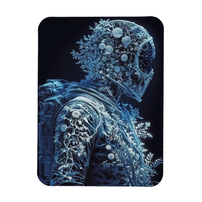 Frozen Floral Astronaut Magnet (Vertical)