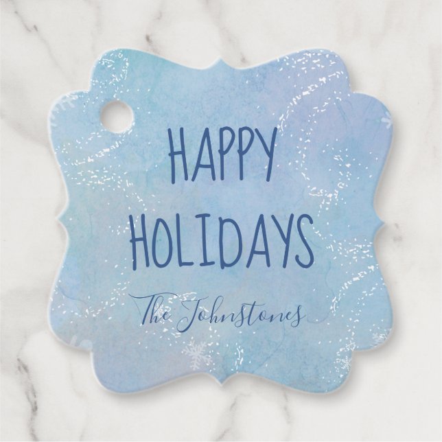 Frozen Flurry Holiday Gift Tags (Front)