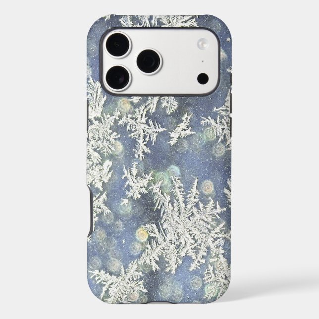 Frozen Frost Flakes Blue Macro Nature Photography  (Back)