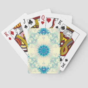 Frozen Frosty Blue Snowflake Winter Pattern Playing Cards