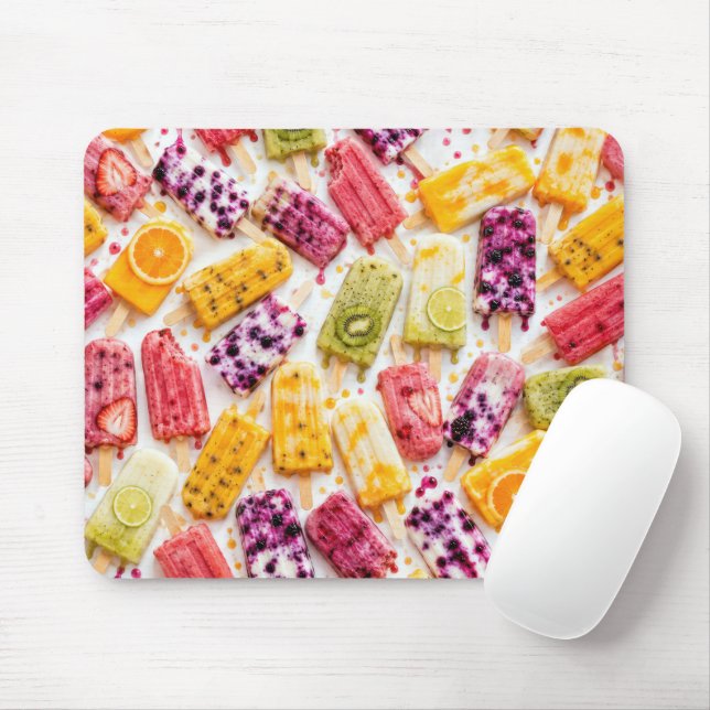 Frozen Fruit Popsicles Abstract Mouse Pad (With Mouse)