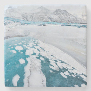 Frozen glacier ice, Iceland Stone Coaster